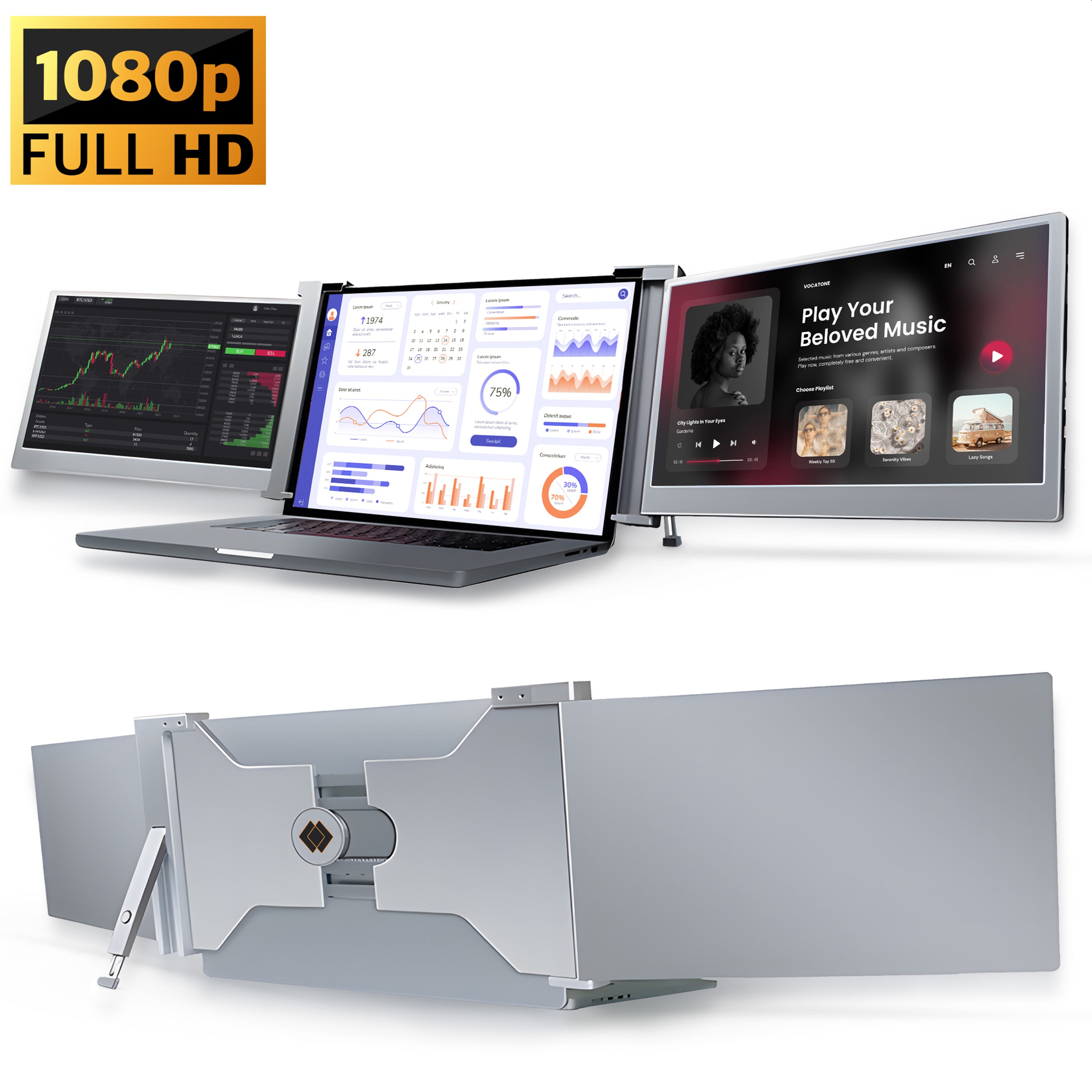 Triple Screen 13.3 Inch