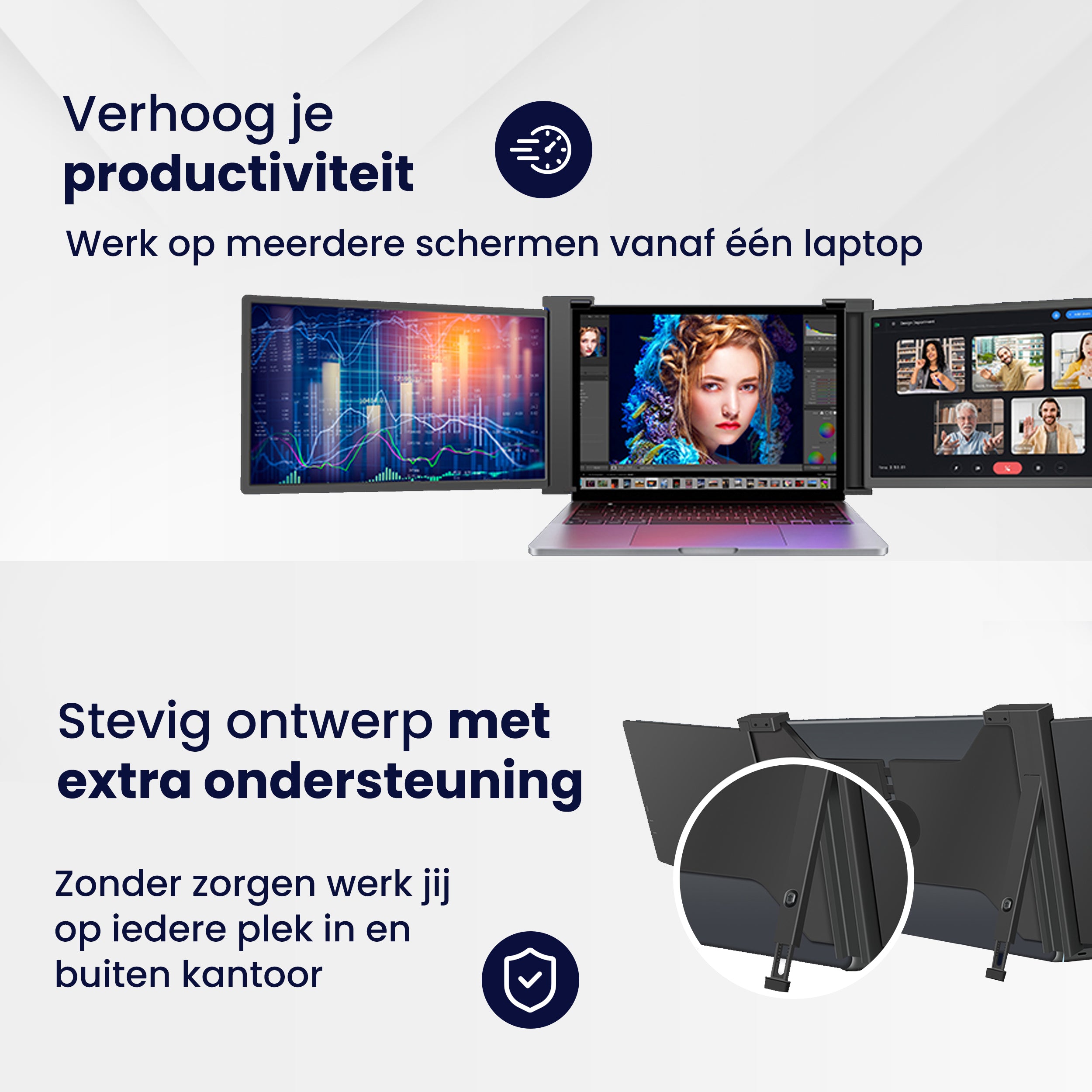 Triple Screen 15.6 Inch Zwart