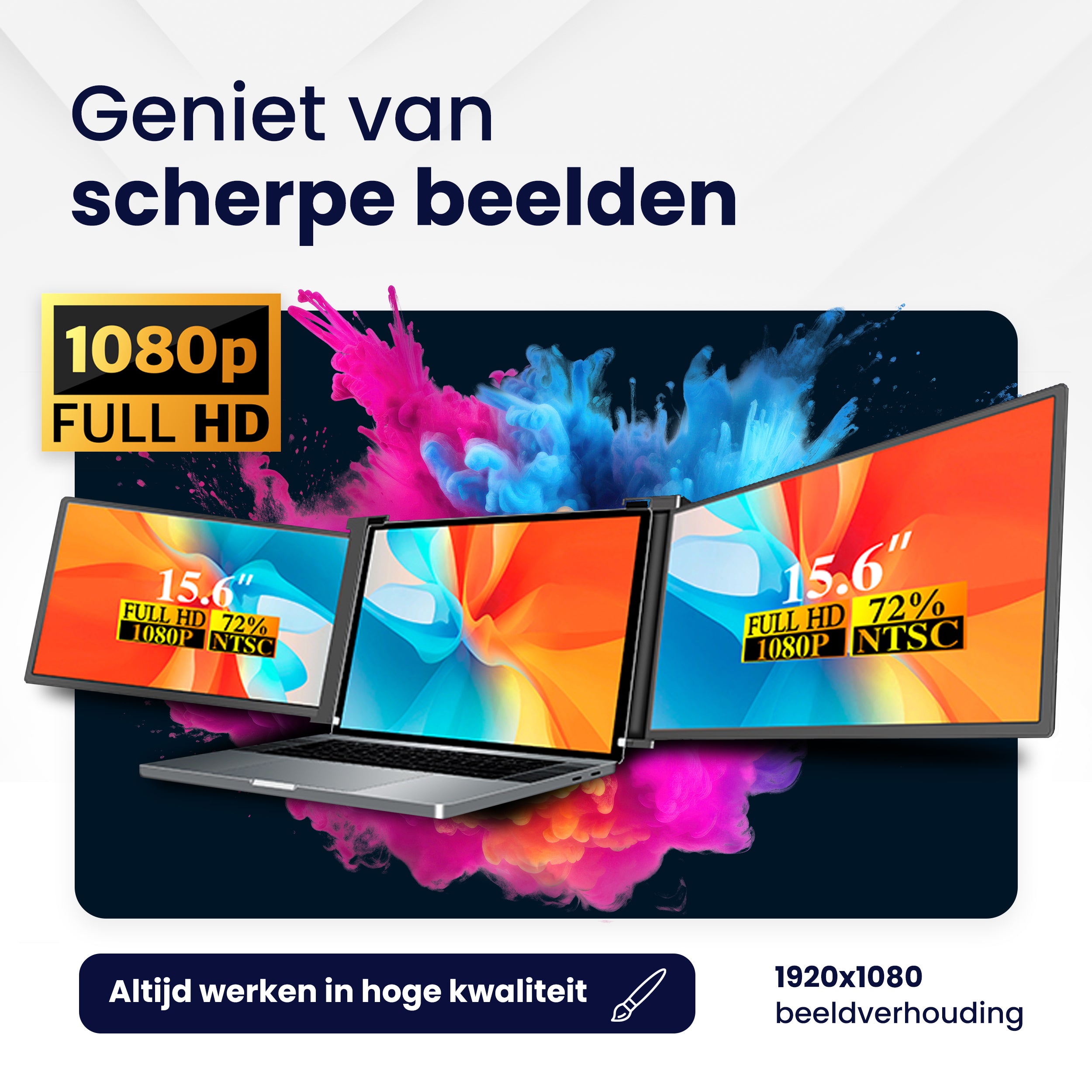 Triple Screen 15.6 Inch Zwart