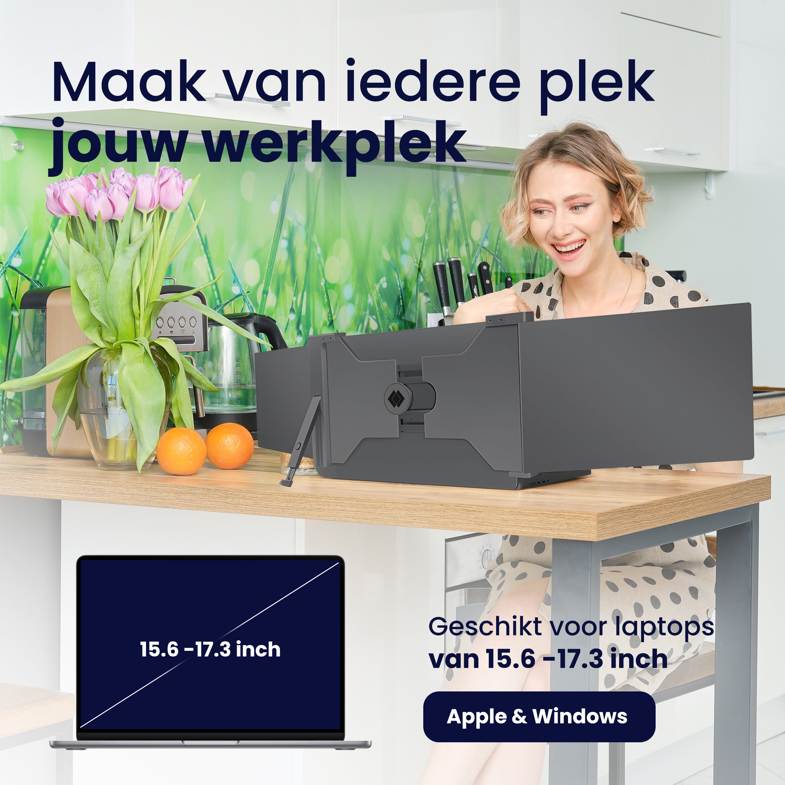 Triple Screen 15.6 Inch Zwart