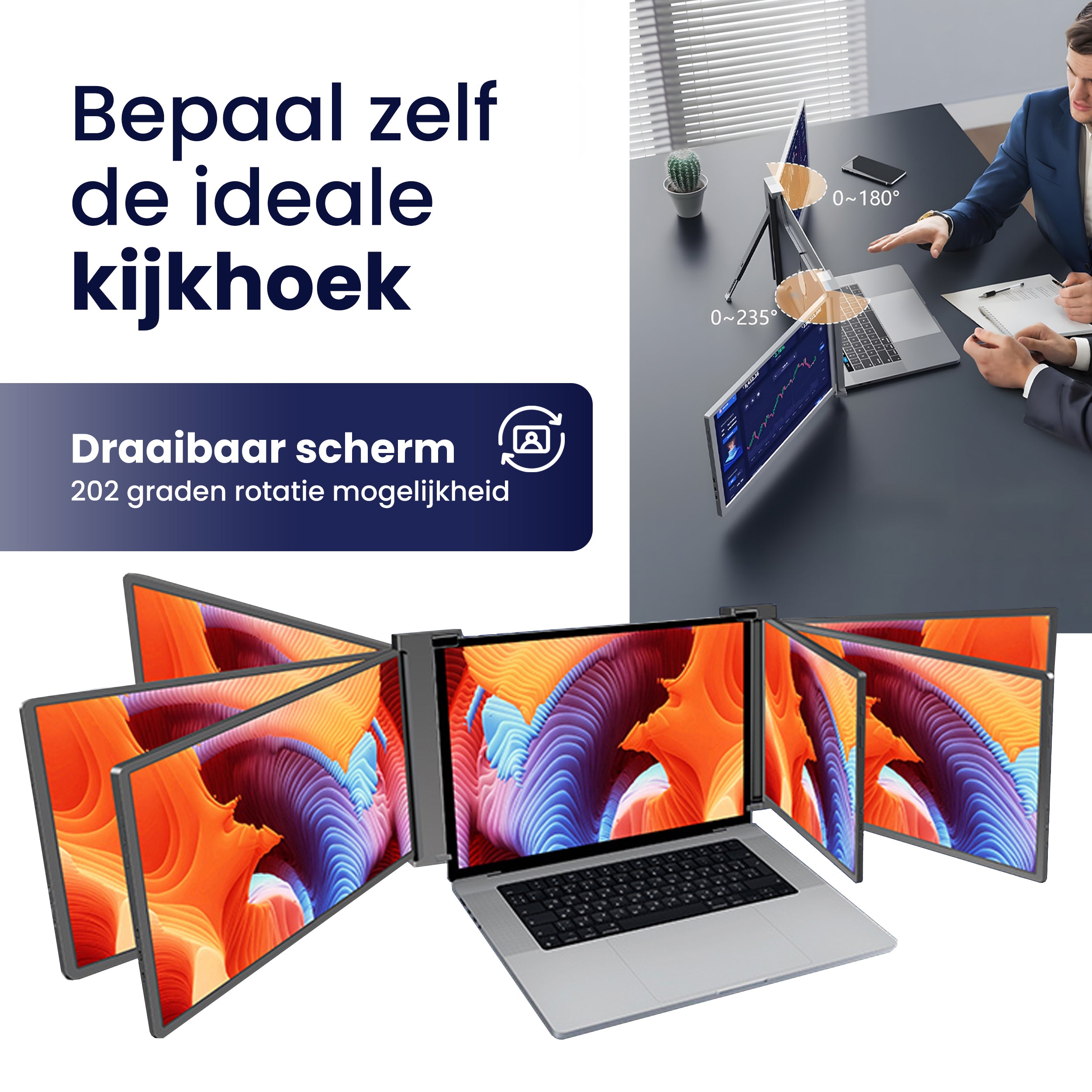 Triple Screen 15.6 Inch Zwart