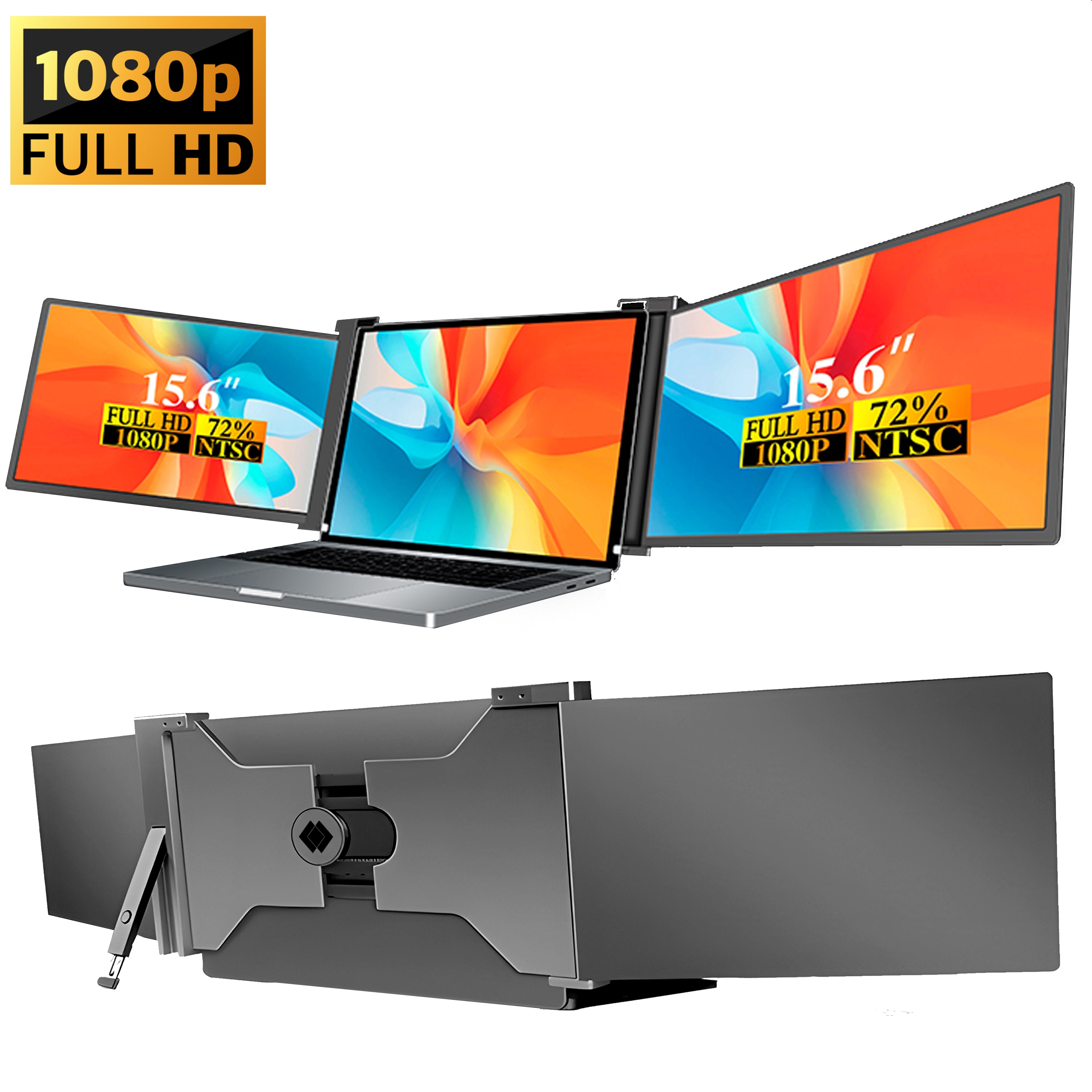 Triple Screen 15.6 Inch Zwart